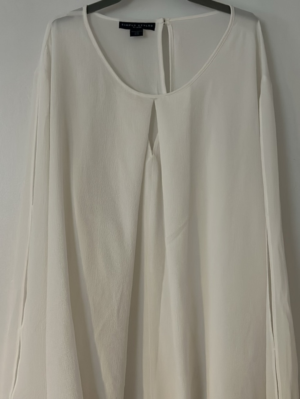 Attyre Cream Long Sleeve Pleated Blouse